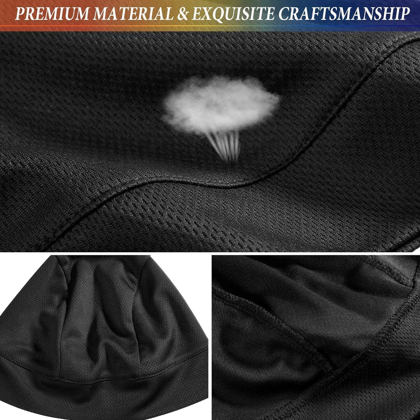 3Pack Sport Sweat Wicking Cycling Hat Cooling Skull Cap Helmet Liner Beanie Cap
