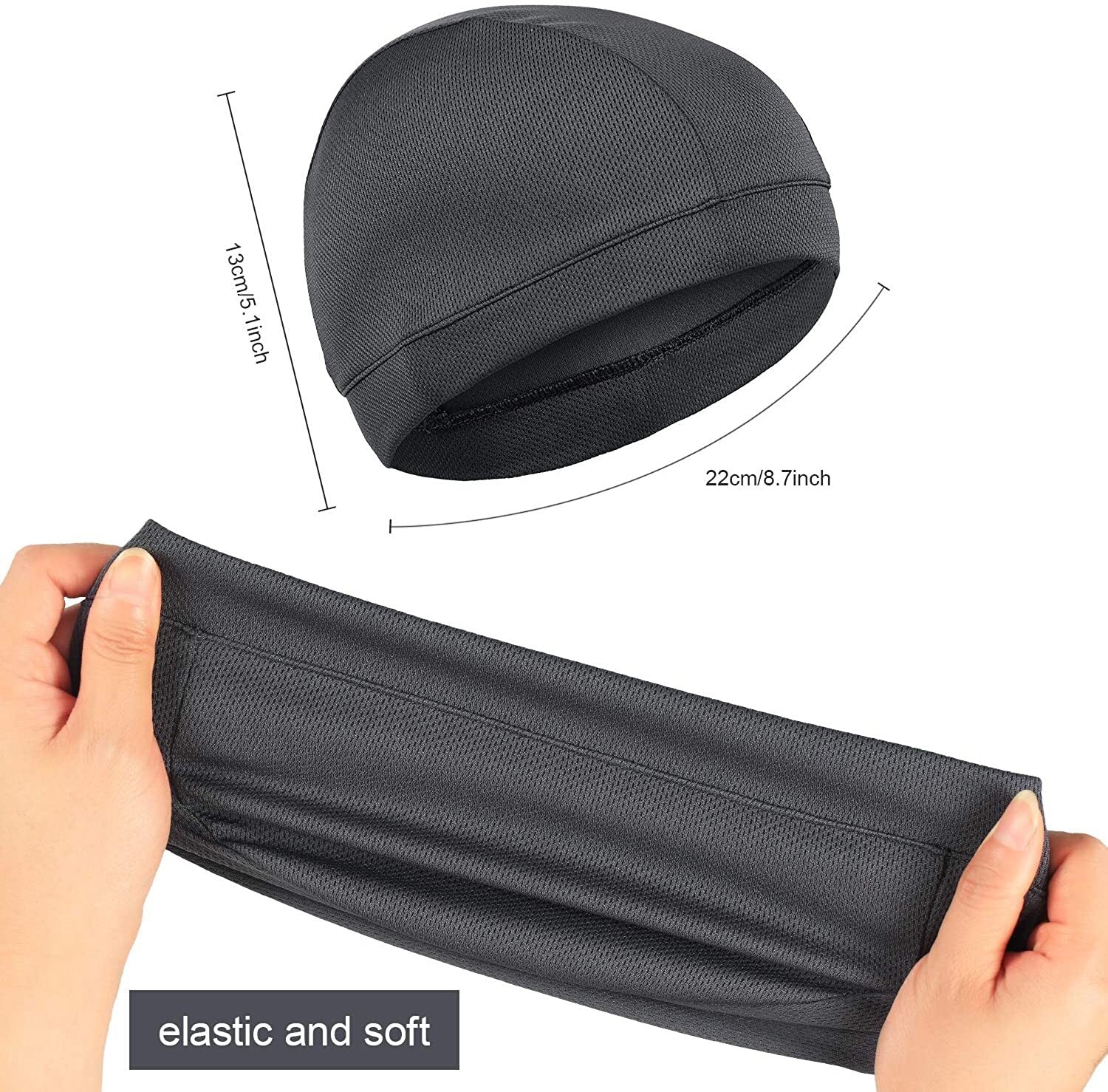 3Pack Sport Sweat Wicking Cycling Hat Cooling Skull Cap Helmet Liner Beanie Cap